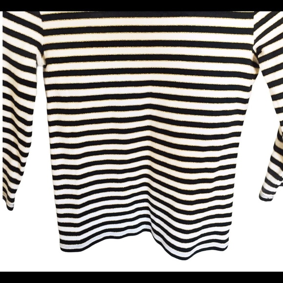 CHARTER CLUB Petite Stripe Top/Tee With Long Sleeves Black Size Small - Picture 8 of 12